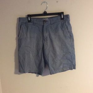 Men’s blue flat front shorts